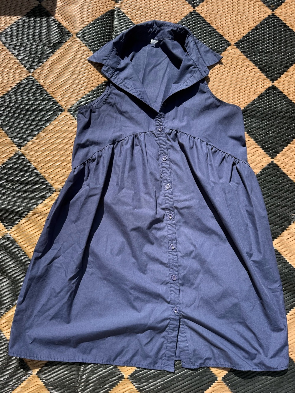 Amazon Navy Button-Front Sleeveless Girls' Dress